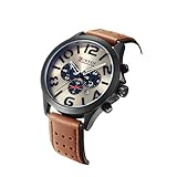 XKC-watches Herren- und Damenuhren, Männer sechs-Pin Wasserdichte Gürteluhr Persönlichkeit große Zifferblatt zu sehen (Color : 1)