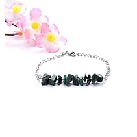 Juwel-Geschenk-Idee, Malachit, Edelstein Stein Geburt Dezember, Stahl Silber Armband Armband, grünen Kristall Schmuck, Armband Stein shi