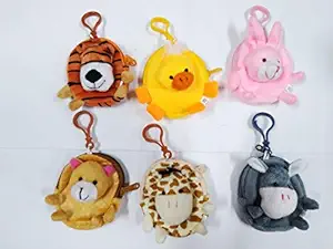 GOLD LEAF Animal Soft Plush Pouch- Set of 6 Birthday Return Gifts