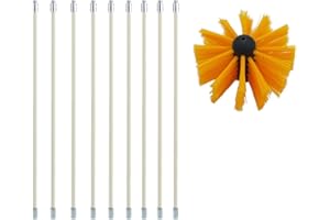 WIVMYPOG Kit Brosse de Cheminée, Outil Nettoyage pour Cheminées Brosse Kit de Ramonage Ccontient 6 (61cm Tiges Flexibles et 1 (100mm) Tête de kit de ramonage du Poêle à Granulés pour Poêle à Pellet