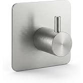 Deconox Kare Yapışkanlı Askılık 304 18/10 Paslanmaz &Ccedil;elik, Vidasız Deliksiz Metal Duvar Askısı, Banyo Mutfak Antre İ&ccedil;in, 2 Ad