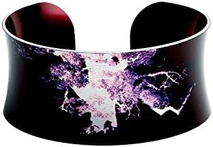 Handmade Cuff Bracelet - Ancient Oak Tree Black and Purple - Boho Goth Jewellery - CB02