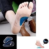 PEDIMENDTM Medicated Silica Gel FLAT FOOT ARCH SUPPORT INSOLES - Plantar Fasciitis Relief Cushions/Fallen Arches - Heel Spurs/Metatarsal Pads/Morton's Neuroma Orthopedic Care/Shock Absorbers