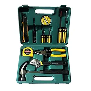 PARATPAR MALL Multipurposes Uses for Household, Hardware, Electronics Repairing 12 in 1 Hand Tool Kit Set Screwdriver Hammer with Storage Case.