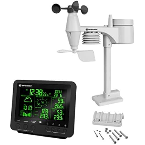 wetterstation mit regenmesser und windmesser