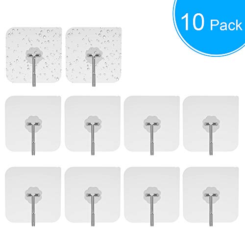 CNASA Lot de 10 crochets auto-adhésifs Transparent
