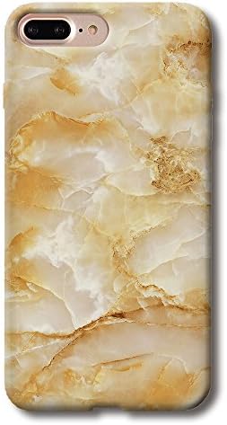 ELETRICO iPhone 7 Plus Case TPU Silicone Soft Back Cover Marble Stone Pattern 5.5 inch (khaki)