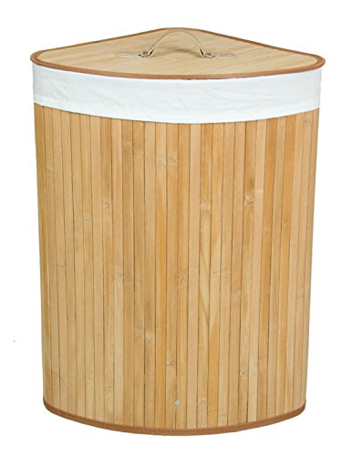 Kronenburg Bambus Wäschekorb Wäschesammler Eckig mit Deckel, 60 x 35 x 35 cm, Natur - 3
