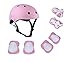 Produktbild Home Küchenzubehör 7 Stücke Helm Schutzausrüstung Set Schutzpolster Set für Roller Scooter Skateboard Fahrrad (3-8Years Alt) (Farbe : Pink)