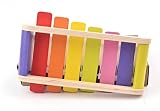 B&Julian® Kinder Xylophon Holz 6 Klangplättchen Instrument Musikspielzeug Glockenspiel für Kinder ab 18 Monate - 