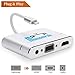 Price comparison product image MASOMRUN Lightning To HDMI+VGA+3.5mm Audio adapter,3 in 1 Lightning Digital AV Adapter with Micro USB Power Supply Port For iPhone X/8/7/6/5 Series,Pad Air/mini/Pro, HDTV1080P VGA & HDMI & Audio Adapter