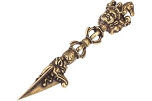 DECHOUS Vajra Pestle Buddhism Copper Ornaments Religious Craft Decorations Pestle Only Vintage Style for Home and Meditation