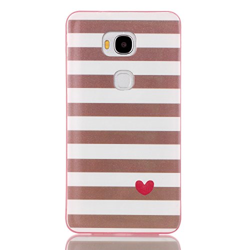 HUAWEI Honor 5X Case, Samidy [Romantic Love] HUAWEI Honor 5X Case [Slim Cushion] Shock Resistant Protective Premium Jelly Case Slim Case for HUAWEI Honor 5X