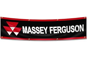 Kasflag Massey Ferguson Flag Banner (2x8 ft, Vivid Color, Durable 150D Polyester) for Outdoor Room Man Cave Garage Shop