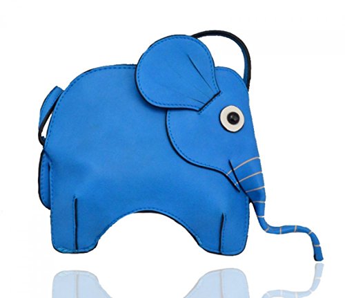 LeahWard® Women's Novelty Cross Body Animal Shape Bags Elephant Bear Handbag For Women Girls Holiday Bag (BLUE CUTE ELEPHANT)