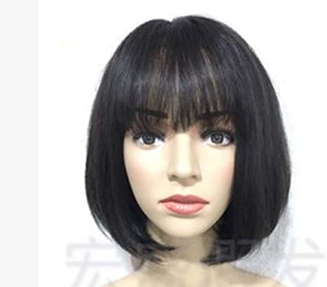 GBDSD Discoball Short Straight Wig Charming Lady Bob with Fringe Wave Full Lace With Wig Cap for Women Cosplay Party Daily Use