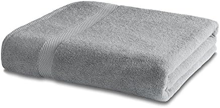 Bamboo Bath Linen - 1 x Luxury Bamboo Bath Towel 600gsm - Assorted Colours (Bath Towel - 130cm x 70cm, Pearl Grey - 600gsm)