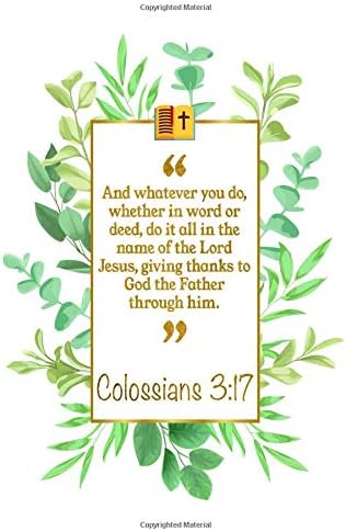 And Whatever You Do, Whether In Word Or Deed, Do It All In The Name Of The Lord Jesus, Giving Thanks To God The Father Through Him: Colossians 3:17 Bible Journal
