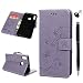 Produktbild Honor 8X Handyhülle Huawei Honor 8X Hülle Case PU Leder Tasche Lotusblume Muster Flipcase Cover Silikon Schutzhülle Handytasche Ledertasche Skin Ständer Klapphülle Schale Bumper Magnetverschluss-Lila