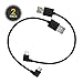Price comparison product image Chromecast 2 (2015) USB Cable by Exinoz®. Designed to Power Your Google Chromecast HDMI Streaming Media Player from Your TV USB Port (2 Pack)