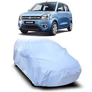 Xguard UV Rays Reflective, Scratch and Water Resistant Pure Polyester Maruti Suzuki Wagon R ZXI 1.2 2019 Car Body Cover with Mirror Pocket (Silver).