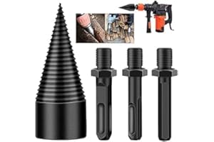 Fonyiunce 32mm Astilladora de Leña, Astilladora de Leña Electrica con 3 Asas de Taladro, Astilladora de Troncos, Divisor para Leña, para Partir Madera y Talar árboles