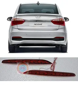 PRIKNIK Car Reflector Led Brake Light Bumper(Rear/Back) Drl Compatible with Hyundai Xcent(with Brake Light Function)- Set of 2 Pcs with Wiring