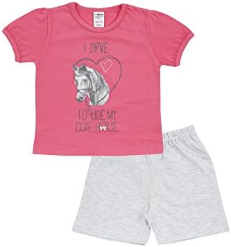 JACKY Kids Nos Short Pyjama Set, Pink/Grey, Size 86/92