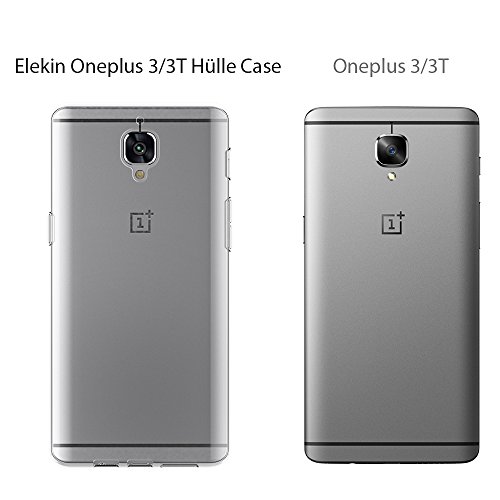 OnePlus 3 / OnePlus 3T Hülle Case, Elekin OnePlus 3 / OnePlus 3T Case Silikon Soft Transparent TPU Premium Durchsichtig Handyhülle Schutzhülle Case Backcover Bumper Slimcase für OnePlus 3 / OnePlus 3T - 8
