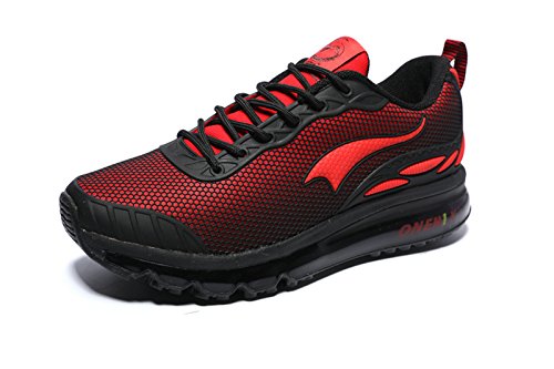 Onemix Air Zapatillas para Correr y Asfalto Deportivas Para Hombre Transpirable Para Correr Al aire Libre negro rojo 40 EU