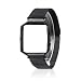 Produktbild Band für Fitbit Blaze mit Metallrahmen, Wearlizer Milanese Loop Smart Watch Band, Ersatz Edelstahl Armband für Fitbit Blaze - Klein Schwarz