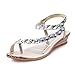 Produktbild Vectry Sandalen Damen Absatz Plateau Flach Keilabsatz Schuhe Sommer Damenschuhe Gladiator Leder - Sandalen Strass Wohnungen Plateau Wedges Schuhe Flip Flops (EU34, Gold)