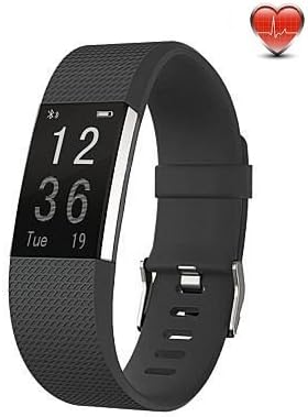 Fitness Tracker HR, Lets4Fit Activity Tracker Watch with Heart Rate Monitor, IP67 Waterproof Smart Bracelet as Calorie Counter Pedometer Watch for Android and iOS (black)