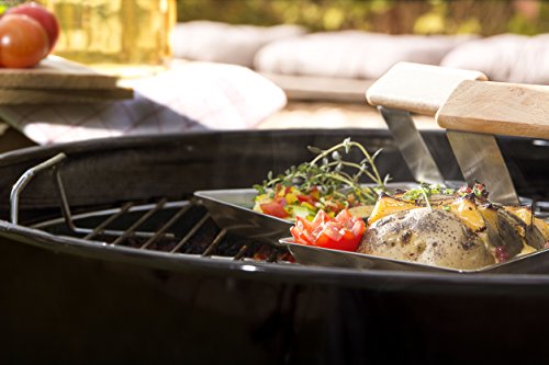 hecht international Grillzubehör, Grillpfännchen „Gustico“, 2-er Set, silber, 17 x 11 x 2 cm, 201270219-HE - 6