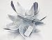Ladies Silver Grey Wedding Fabric Flower and Feather Fascinator on Clear Comb