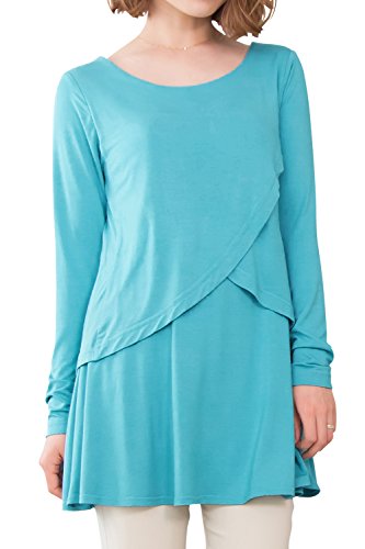 Sweet Mommy Maternity and Nursing Layered Long Sleeve Tee Shirt TQL