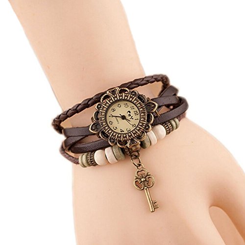 Hosaire 1 Stück Armband Weisezusätze Vintage Leder Damen Quarz Bracelet Uhr