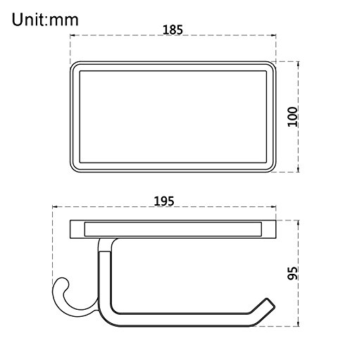 Weare Home Dekorativ Luxus Antik Vintage Wandmontag Bohren Geschnitzt Silbern Toilettenpapierhalter Handyhalter mit Haken aus hochwertig Legierung Chrom finished für Badezimmer Dusche Küche - 2