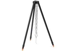 HOHOVYVY Dreibein Für Feuerschale,Outdoor Camping Dreibein Stativ Für Lagerfeuer Höhenverstellbar Aluminium Hängetopf Ständer Portable BBQ
