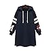 Produktbild Damen Kapuzenpullover Große Größe Oberteile Tunika Tops Bluse Pullover mit Kapuze Strickjacke MYMYG Sweatshirt Mantel Oberbekleidung Tops(Dunkelblau,EU:42/CN-2XL)