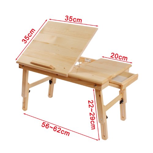 Betttisch, Laptoptisch, Klapptisch aus Holz, FBT02-W, weiß - 3