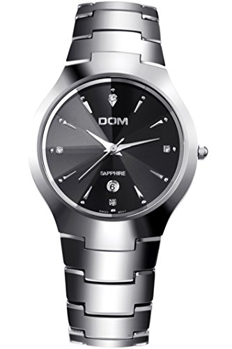 DOM Herrenuhr Damenuhr Gold Silber Wolframcarbid Armbanduhr Luxus Klassische Elegante Design Analog Quarzuhr DOM Herrenuhr Damenuhr Gold Silber Wolframcarbid Armbanduhr Luxus Klassische Elegante Design Analog Quarzuhr