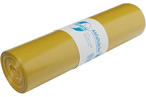 DEISS PREMIUM Sacchi della spazzatura 70 litri, confezione da 25, giallo