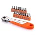 Produktbild 17 Pcs Mini Ratchet Screwdriver with 1/4" Drive, Tacklife ratchet Wrench and Bits, 36-tooth Close Quarter - HRSB1A