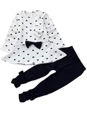 ☻Huhu833 Neugeborene Baby Kinder Mädchen Kleinkind Tops + Hosen 2 Stück Herbst Ausstattungs Kleidungs Sätze