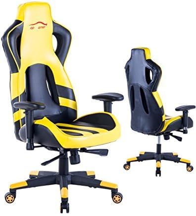 Top Gamer PC Gaming Chair Video Game Chairs for Computer Game (Yellow)