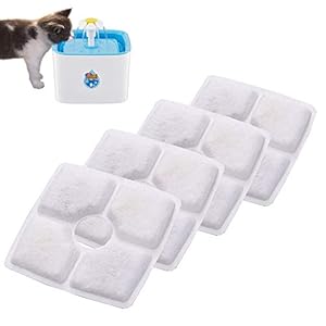 FORNORM Juego de 4 Fuente de Agua Filtro, Filtro de Repuesto Filtros para Fuentes de Agua para Gatos Perros