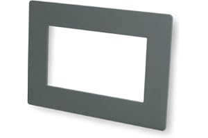 TIELO Double Light Switch Surround Acrylic Finger Plate Panel Socket (Grey Matt)