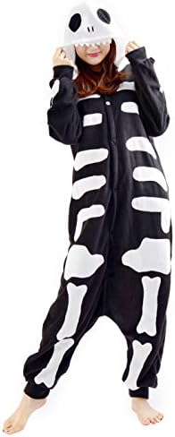 DATO Unisex Animal Pyjamas Cosplay Onesie Skeleton Adult Kigurumi Nightwear