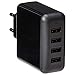Produktbild AmazonBasics - 40 W starker USB-Ladeadapter mit 4 Anschlüssen - Schwarz